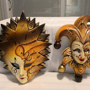 Original Hand Painted and Signed Venezia Italian Porcelain Masks